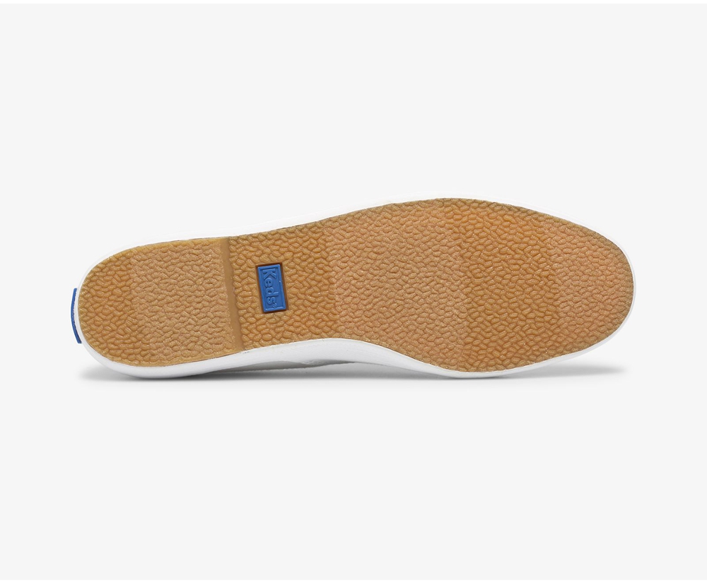 Πανινα Παπουτσια Γυναικεια - Keds Champion Organic Cotton Καμβας - Λευκα - SACHM4690